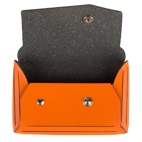 JAM Paper Italian Leather Business Card Holder Case with Angular Flap